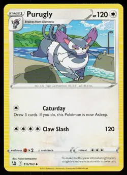 Purugly 116/163 Uncommon Battle Styles Pokemon Near Mint - Image 1