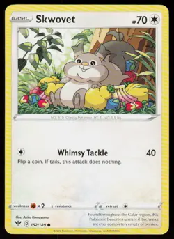 Skwovet 152/189 Common Darkness Ablaze Pokemon Near Mint - Image 1