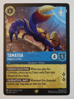 Disney Lorcana TAMATOA Happy as a Clam 162/204 EN 7 Legendary Archazia's Island - Image 1