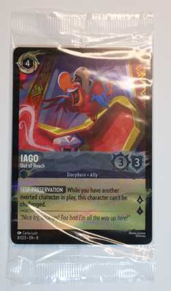 Disney Lorcana IAGO #8 Out of Reach - 2025 D23 Exclusive Card Rare (Sealed) - Image 1