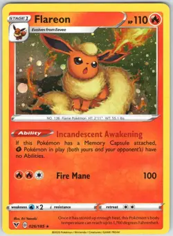 Flareon 026/185 Cosmos Holo Promo Miscellaneous Cards & Products Pokemon NM - Image 1