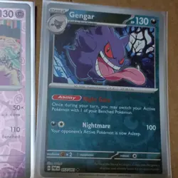 Pokemon TCG Scarlet & Violet 151/Temporal Forces 2-Card Holo Lot: Gengar - Image 3