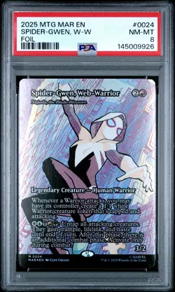 2025 MTG MARVEL'S SPIDER-MAN: SOURCE MATERIAL SPIDER-GWEN, WEB-WARRIOR PSA 8 - Image 1