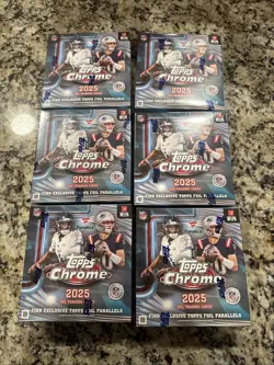 2025 Topps Chrome NFL Football Sealed FANATICS EXCLUSIVE Mega Box IN HAND - Image 1
