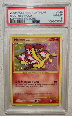 Moltres Holo Secret Rare - Platinum Supreme Victors 149/147 (🌀SWIRL🌀) PSA 8 - Image 1