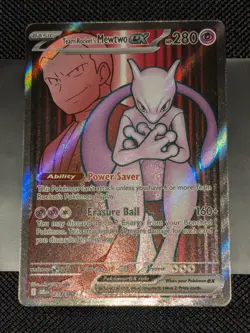 Team Rocket's Mewtwo ex 213/182 Sv10: Destined Rivals Holo Pokemon In Mint Cond - Image 1