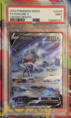 2023 Pokemon Crown Zenith Suicune V Full Art #gg38 Sword & Shield PSA 9 Mint - Image 1