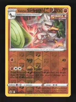 2021 Pokemon Card Galarian Sirfetch'd Reverse Holo Rare #079/198 Chilling Reign - Image 1