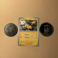Pikachu 2026 Pokemon Day 30th Anniversary Coin + Erika Blister Promo Coin - Image 1
