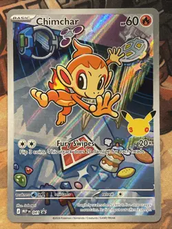 First Partner Illustration Chimchar Promo Full Art Holo 041 Pokemon TCG RARE - Image 1