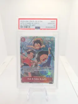 Ace & Sabo & Luffy (Alternate Art) OP13-007 Carrying On His Will PSA 10 - Image 1