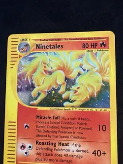 Ninetales H19/H32 Aquapolis Pokemon Card Holo Rare LP/MP Swirl - Image 3
