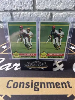 1976 Topps Vintage Baseball # 10 Lou Brock ST LOUIS CARDINALS LOT OF 2 - M05 - Image 1