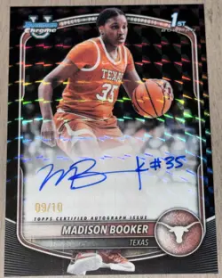 Madison Booker 2025 Bowman U Chrome Prospect Black Geometric Auto /10 1st Bowman - Image 1