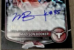 Madison Booker 2025 Bowman U Chrome Prospect Black Geometric Auto /10 1st Bowman - Image 4