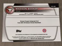 Madison Booker 2025 Bowman U Chrome Prospect Black Geometric Auto /10 1st Bowman - Image 5