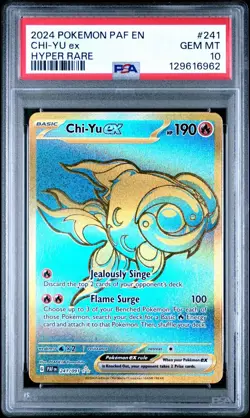 2024 Pokemon Paldean Fates # 241 Chi-Yu EX Hyper Rare PSA 9 Card MINT Free Ship! - Image 1
