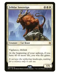 1x MTG Felidar Sovereign - Battle for Zendikar Rare! NM Mint - Image 1
