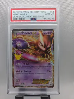 Pokemon 2021 Mewtwo EX 54/99 Celebrations Classic Collection Holo PSA 10 - Image 1