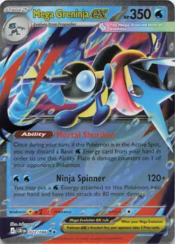 Mega Greninja ex 022/086 Double Rare Chaos Rising Pokemon Holo Near Mint - Image 1