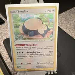 Snorlax 143/196 Sword & Shield Lost Origin Holo Rare Basic 150 HP Pokemon TCG - Image 1