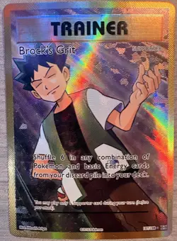 Pokemon Brock’s Grit 107/108 Full Art Ultra Rare Holo XY Evolutions Trainer NM - Image 1