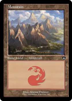 Mountain 446 FOIL Retro Frame Land - NM - Commander Masters MTG - Image 1