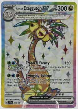 Pokemon Alolan Exeggutor ex 225/191 SV08: Surging Sparks Tera Holo NM - Image 1