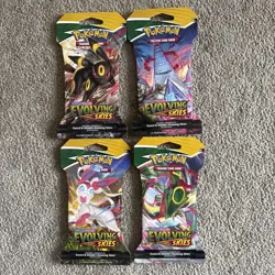 Pokemon Evolving Skies Sleeved Booster Pack x 4 - Art Set - New & Sealed - Image 1