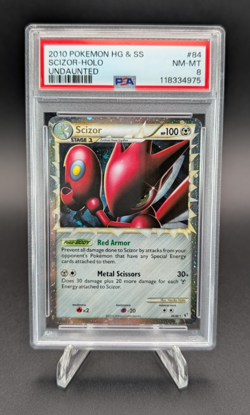 Scizor 2010 Pokemon Heartgold & Soulsilver Undaunted Holo #84 PSA 8 - Image 1