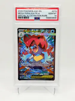 2026 POKEMON ASC EN-ASCENDED HEROES #274 MEGA FERALIGATR EX PSA 10 - Image 1
