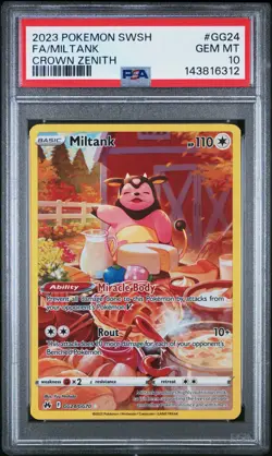 2023 POKEMON SWORD & SHIELD CROWN ZENITH #GG24 FULL ART/MILTANK PSA 10 - Image 1