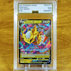 Pokemon SWSH Lost Origin Giratina V 130/196 AGS Gem-MT 10 Holo Rare 2022 - Image 1