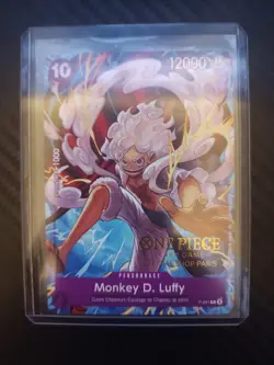 ONE PIECE Luffy P-041 Paris Promo – UNOBTAINABLE – Gear 5 – NM Hard Case 74 car. - Image 2