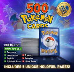 500+ Pokemon Card Lot Commons/Uncommons and 5 Rares! No Energy, No Trainers - Image 2