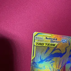Pokemon TCG Reshiram Charizard GX SM247 Promo Full Art Holo Card - Image 5