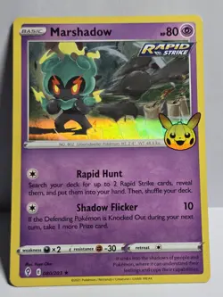 🔥 MARSHADOW RAPID STRIKE HOLO FOIL - 2021 POKEMON TCG CARD # 80/203 - Image 1