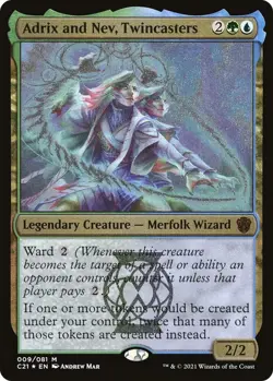 Adrix and Nev, Twincasters - Thick Stock 9 Foil M Commander 2021 NM/LP - Image 1