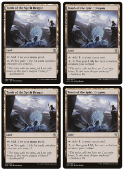 MTG - 4 x Tomb of the Spirit Dragon - Uncommon Land - Khans of Tarkir (KTK) - NM - Image 1