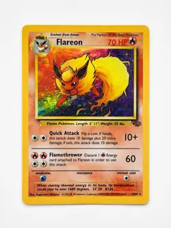 Pokemon Flareon 3/64 Holo Rare Jungle Set Unlimited WOTC Vintage LP - Image 1
