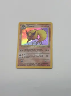 Pokemon Flareon 3/64 Holo Rare Jungle Set Unlimited WOTC Vintage LP - Image 2