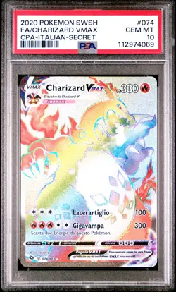 Pokemon PSA 10 Charizard Vmax #074 Hyper Rare Futuri Campioni 2020 Italiano - Image 2