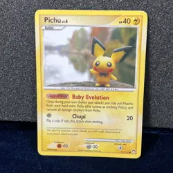 Pichu 93/123 Mysterious Treasures Non-Holo Pokemon Card Yuka Marii Clay Art - Image 3