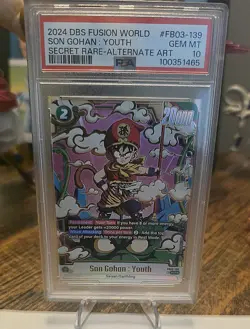 EN DRAGON BALL FUSION WORLD RAGING ROAR FB03-139 SON GOHAN : YOUTH SCR⭐ PSA 10 - Image 1