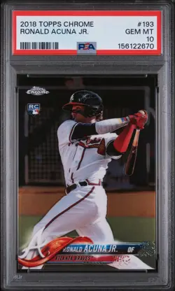 2018 Topps Chrome #193 Ronald Acuna Jr. PSA 10 - Image 1