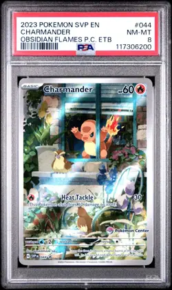 Charmander 044 SVP EN - Obsidian Flames Pokemon Center Stamped Promo - PSA 8 - Image 1