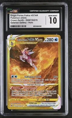CGC 10 ORIGIN FORME PALKIA VSTAR GG67 CROWN ZENITH SWORD SHIELD POKEMON GEM MINT - Image 1