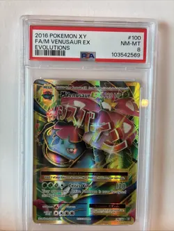 M VENUSAUR EX 100/108 •PSA 8 NM-MT• Full Art XY Series: Evolutions 2016 Pokemon - Image 1