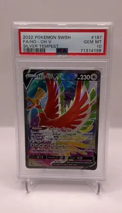 2022 Pokemon SWSH FA/HO-OH v Silver Tempest PSA 10 Gem Mint - Image 1