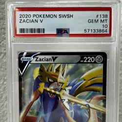 2020 Pokemon Sword & Shield (Base Set) Zacian V 138/202 - PSA 10 Gem Mint - Image 2